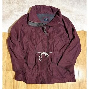 Abercrombie & Fitch Jacket Womens Size Medium Red Full Zip Drawstring‎ Pockets